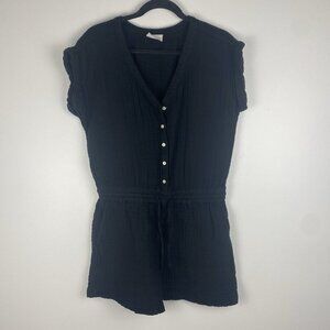 Lou & Grey Women's Lightweight Gauzy Romper Size M ? Black